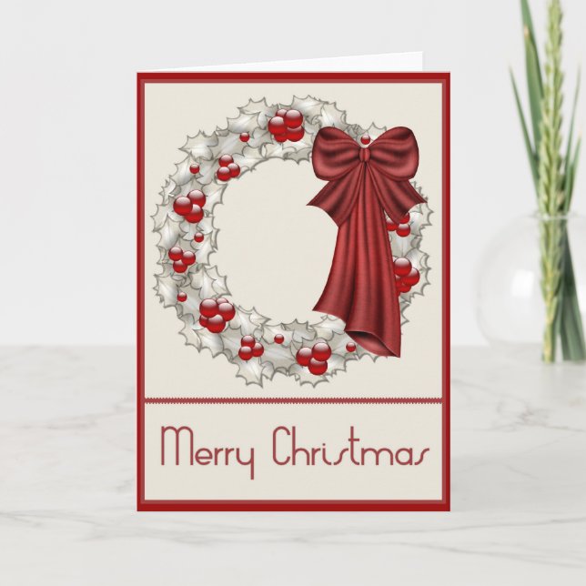 Festiva Hermosa tarjeta de felicitación navideña Wreath Me (Anverso)