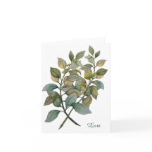 Hermosa tarjeta de felicitación plegada botánica/b