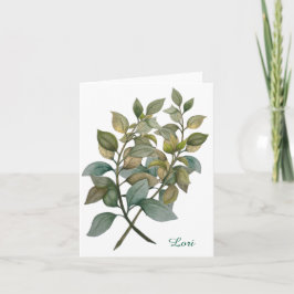Festiva Hermosa tarjeta de felicitación plegada botánica/b