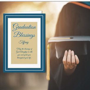 Festiva Hermosa tarjeta de graduación de bendiciones crist