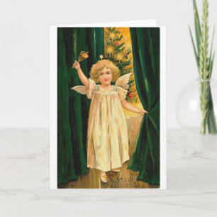 Festiva Hermosa tarjeta de Navidades Angel de Navidades Vi