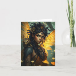 Festiva Hermosa tarjeta de retrato de hadas de dragón