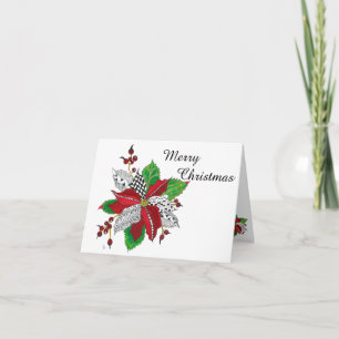 Festiva Hermosa tarjeta de saludo de Navidades de la Poins
