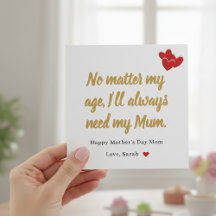 Hermosa tarjeta del Día de la Madre de la hija con