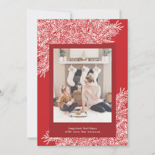 Festiva Hermosa tarjeta fotográfica de Navidades dibujados