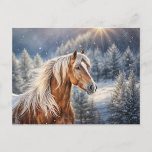 Festiva Hermoso caballo en la postal de los Navidades de n