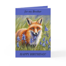 Hermoso Fox en Bluebell meadow Tarjeta de cumpleañ