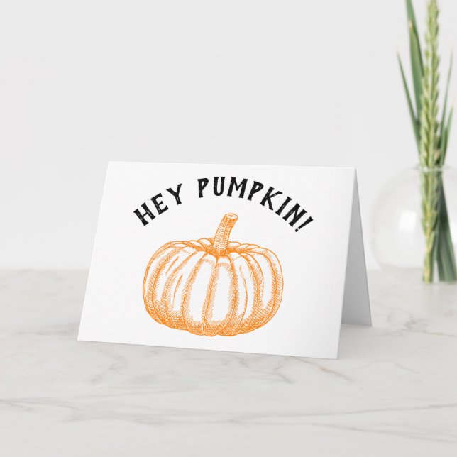 Festiva Hey Pumpkin Happy Fall Tarjeta de temporada (Anverso)