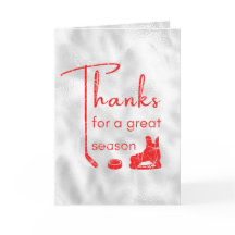 Hielo rojo - Tarjeta de agradecimiento al entrenad