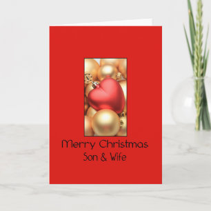 Festiva hijo y esposa Tarjeta navideña Merry