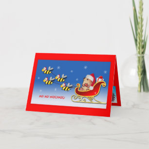 Festiva ¡HO! ¡HO! ¡ERIZO! Tarjeta de felicitación