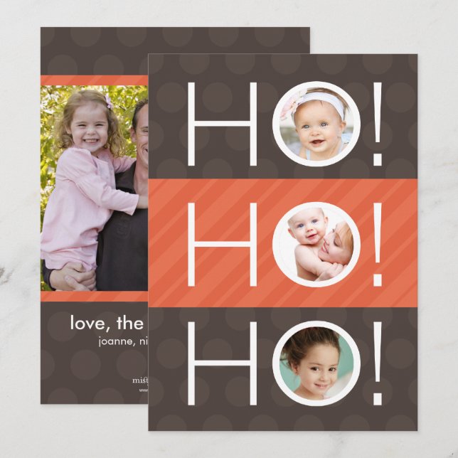 Festiva ¡Ho Ho Ho Ho Ho! Doble cara 4 tarjeta de vacacione (Anverso / Reverso)