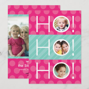 Festiva ¡Ho Ho Ho Ho Ho! Doble cara 4 tarjeta de vacacione