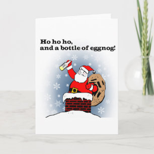 Festiva ¡Ho, ho, ho y una botella de huevo! Tarjeta median