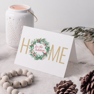 Festiva Hogar festivo para la tarjeta fotográfica Wreath d