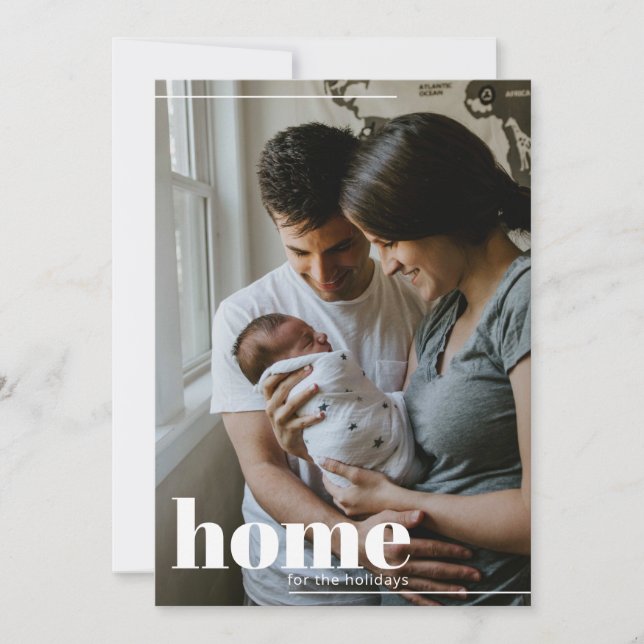 Festiva Hogar moderno para tarjeta de Navidades de fotos d (Anverso)