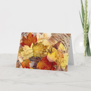 Festiva Hojas de otoño en tarjeta de felicitación de la