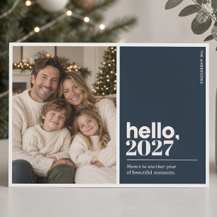 Festiva Hola 2027 Foto Editorial Navy Tarjeta de Año Nuevo