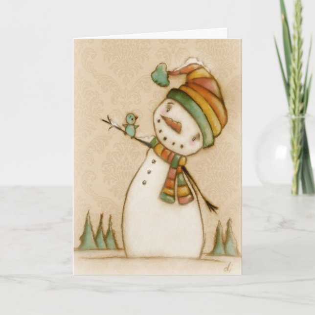 Festiva Hola Bluebird - tarjeta de Navidades (Anverso)