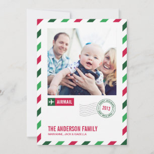 FESTIVA HOLIDAY AIRMAIL   TARJETA DE FOTOGRAFÍA DE VACACIO