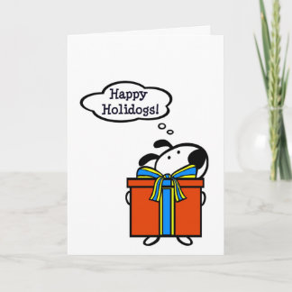 Festiva Holidogs feliz - tarjeta de felicitaciones linda