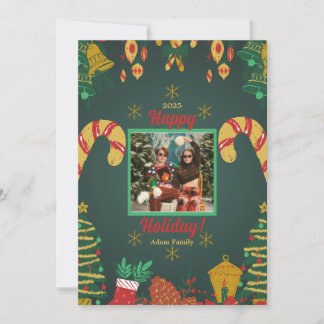 Festiva Holly Days | Tarjeta navideña de festividad: C