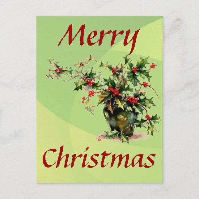 Festiva Holly deja postal (Anverso)