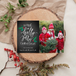 Festiva Holly Jolly | Tarjeta de Collage de fotos de vacac