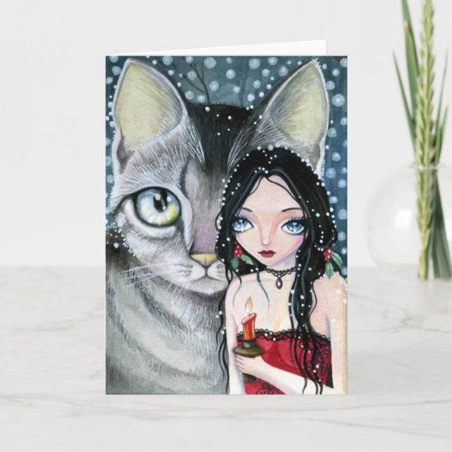 Festiva Holly Night - tarjeta en blanco (Anverso)