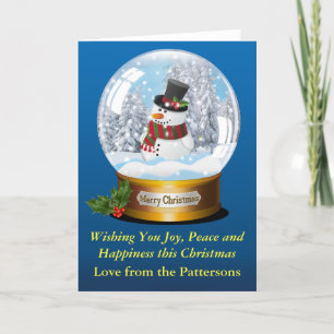 Festiva Hombre de nieve con tarjeta de saludo de Navidades