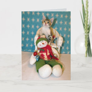 Festiva Hombre de nieve de Tippy - Tarjeta para Navidades 