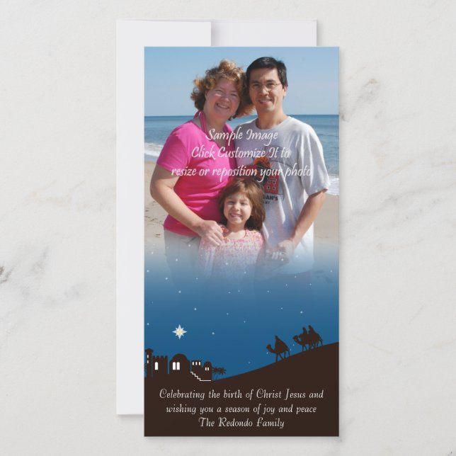 Festiva Hombres Sabios Buscan Su Tarjeta De Navidades De F (Anverso)