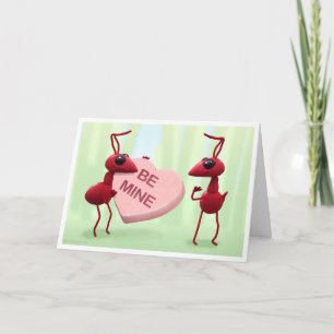Festiva Hormigas lindas, tarjeta del día de San Valentín