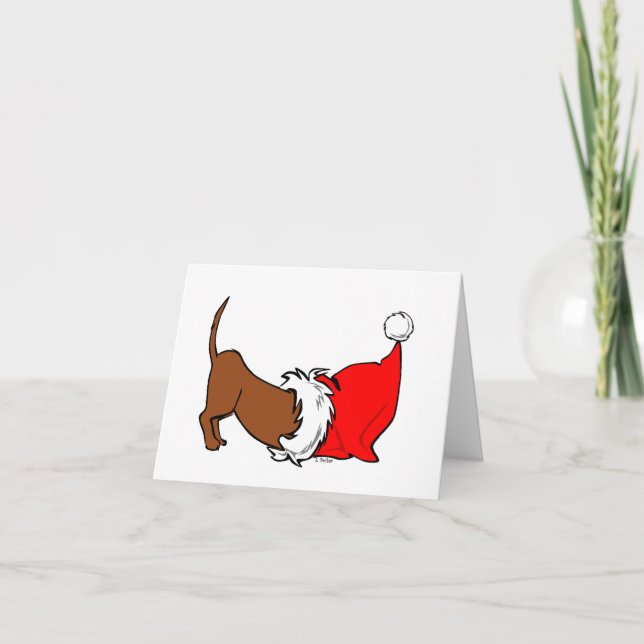 Festiva ¡Huelo a Santa! Tarjeta de Navidades para perros (Anverso)