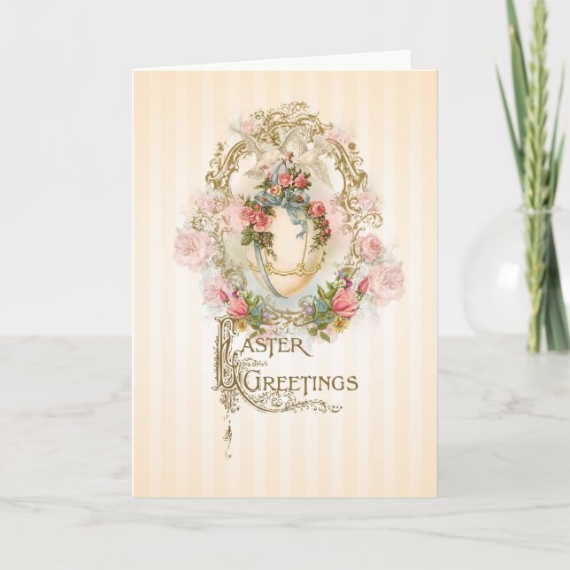 Festiva Huevo celeste - Tarjeta de saludo de Pascua (Anverso)