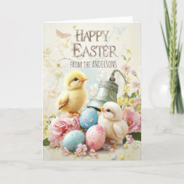 Festiva huevos de cartulina sofisticados pollo tarjeta dob