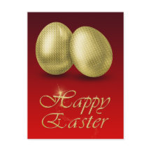 Huevos dorados de Pascua - postal
