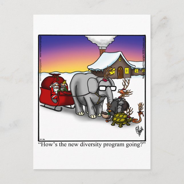 Festiva Humor postal de Navidades divertidísimos (Anverso)