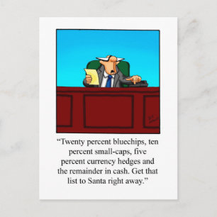 Festiva Humor postal para Navidades del mercado de valores