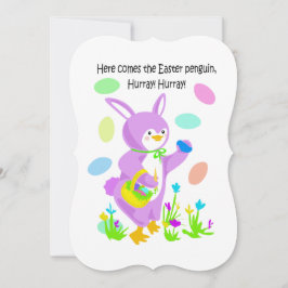 Festiva ¡Hurra, llegó el Pingüino de Pascua! Tarjeta de fi