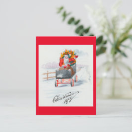 Festiva Ilustracion de la postal navideña Santa Clause