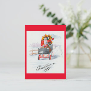 Festiva Ilustracion de la postal navideña Santa Clause