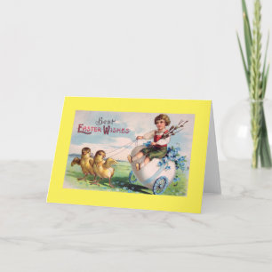 FESTIVA ILUSTRACIÓN DE TARJETA DE PASCUA ANTIGUA