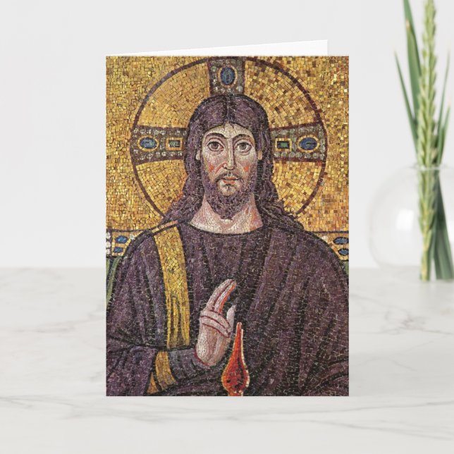 Festiva Imagen de Jesús Mosaico Tarjeta en blanco religios (Anverso)
