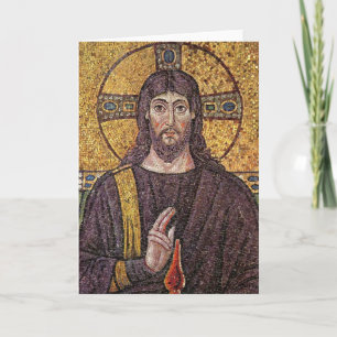 Festiva Imagen de Jesús Mosaico Tarjeta en blanco religios