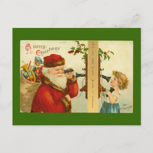 Festiva Impresión de postal de época de los Navidades de S (Anverso)