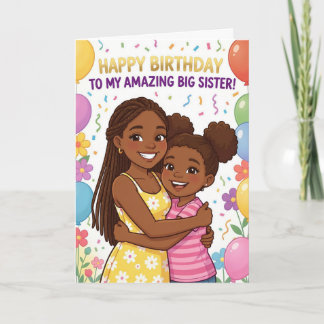 Festiva ¡Increíble Hermana Mayor! Tarjeta de Cumpleaños