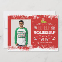 Ir Elf Yourself Tarjeta de fotos navideña