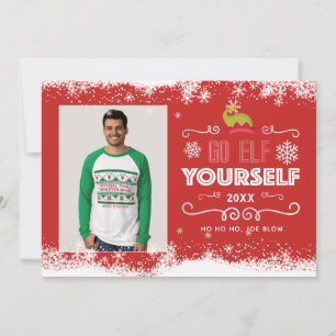 Festiva Ir Elf Yourself Tarjeta de fotos navideña