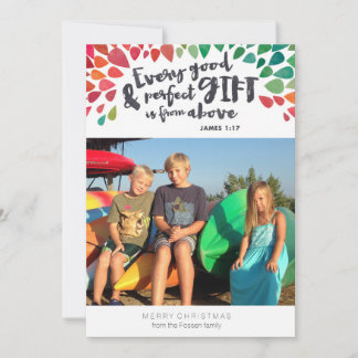 Festiva James 1:17 Tarjeta de Navidades de fotografía reli